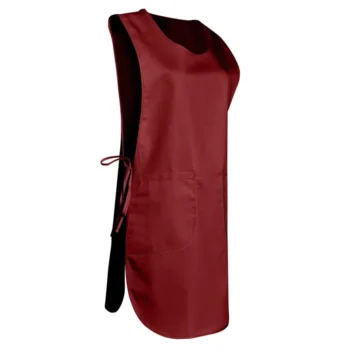 Tablier chasuble de travail rouge bordeau