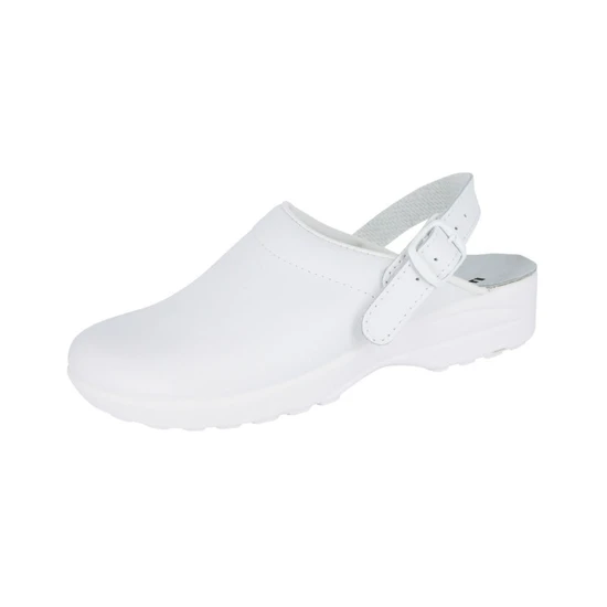 sabot-medical-orthopédique-cuir-blanc sabot medical orthopedique en cuir blanc